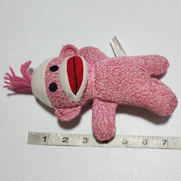 Schylling Rowley Sock Monkey 7 inch Plush Red White Hat Stuffed Animal Toy - Picture 4 of 4